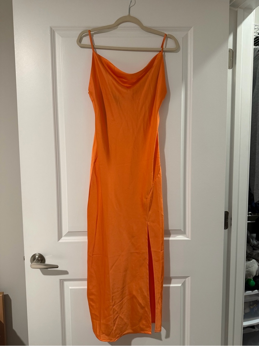 Orange Slip Midi Dress